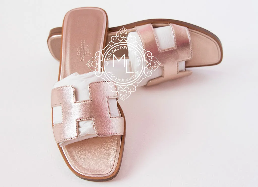 Hermes Womens Gold Oran Sandal Slipper 36 Shoes